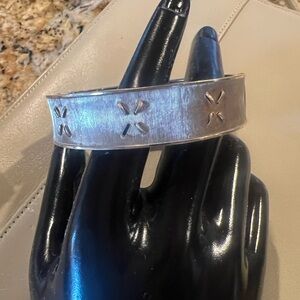 12 k GF  Cutout Cuff Bracelet - Textured Finish